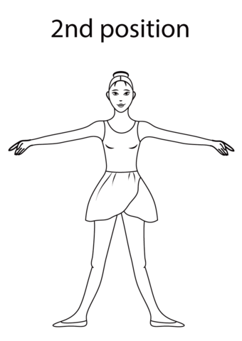 Ballet 2Nd Position Coloring Page